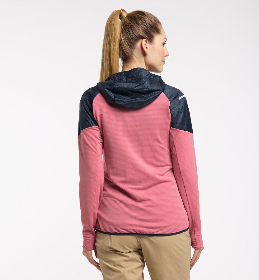 Haglöfs Womens L.I.M Hybrid Fleece Pink/Dark Blue New Zealand 10687FQAG